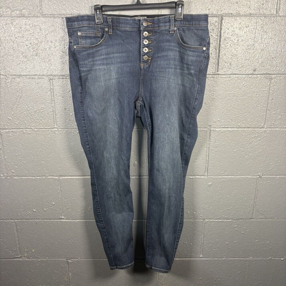 Torrid Bombshell Skinny Jeans Women’s 18R High Rise Stretch Button Fly Blue